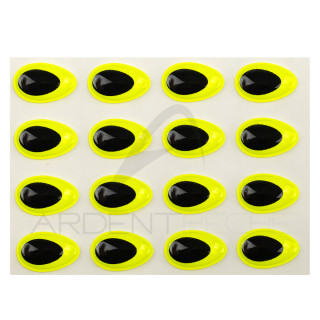 Yeux 3D Epoxy SYBAI Teardrop Eyes, Fluo Jaune