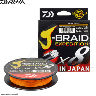 Tresse DAIWA J Braid expedition Smash orange 150m