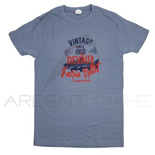 Tee-Shirt DEVAUX Vintage Gris Bleu