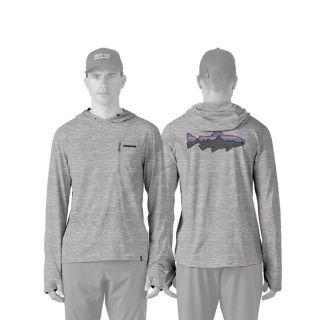 Tee shirt PATAGONIA M's Cap Cool Sun Hoody Fitz Roy Trout Salt Grey 