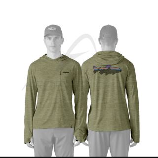 Tee shirt PATAGONIA M's Cap Cool Sun Hoody Fitz Roy Trout Buckhorn Green 